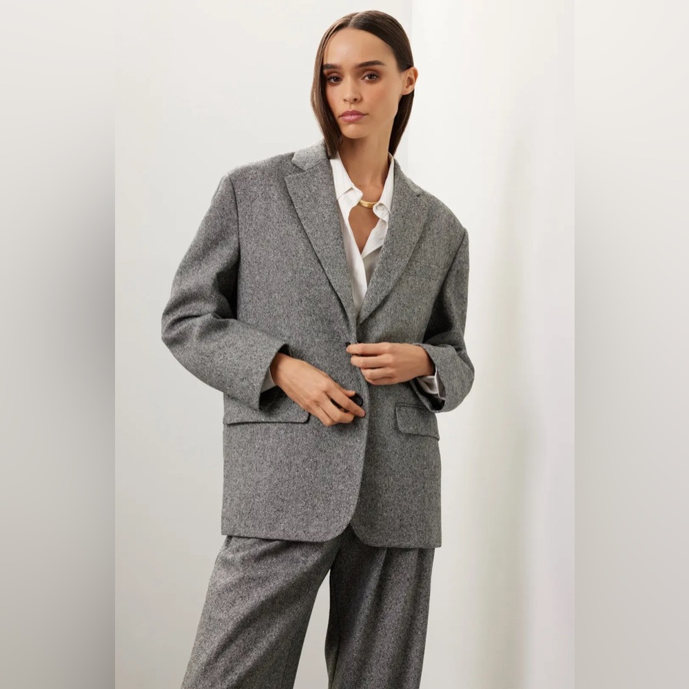 Anine Bing Taupe Herringbone Blazer - Picture 14 of 16